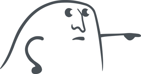 Design of funny puppet pointing