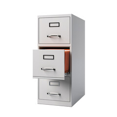 a white file cabinet with drawers