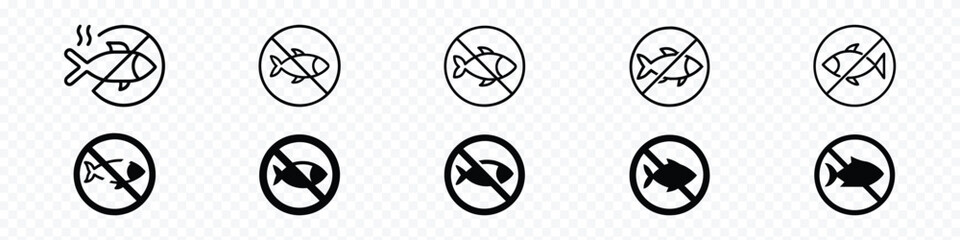 Forbidden sign for Fishing, No fishing forbidden sign, No fishing sign. Fishing ban sign set. No fishing signs