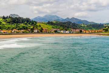 The beautiful city of Ribadesella, Asturias, Spain. Cantabrian Sea