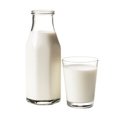 a bottle and glass of milk