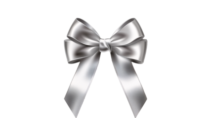 a silver bow with a pattern on it