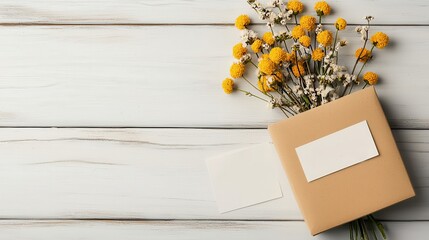 Thank you gesture with a bouquet of flowers and note home setting low resolution image serene environment close-up view appreciation concept for enhanced relationships