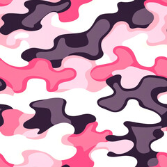 Pink, purple, and white abstract camouflage pattern.