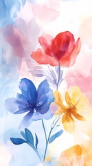 Naklejka premium Colorful abstract flower texture illustration poster background