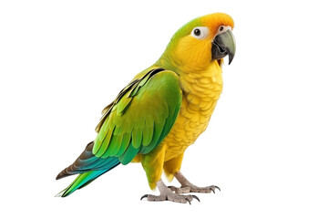 Obraz premium Vibrant Tropical Parrot Isolated on Transparent Background - Colorful Illustration with Precise Details for Design, Creative Projects, and Exotic Decorations - Perfect for Art, Advertising. Png cut.