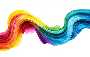 Fototapeta premium A dynamic twister of multicolored paint, swirling and blending seamlessly on a crisp white background