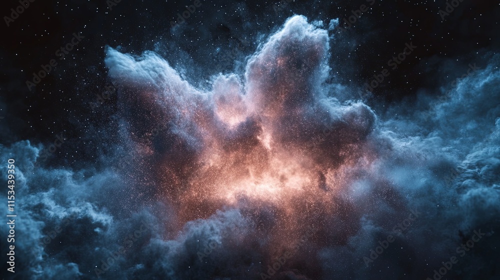 Wall mural a mesmerizing burst of dust particles exploding into the picture