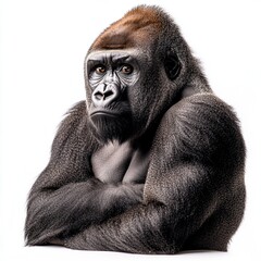 Elegant gorilla clipart featured on a plain white background.
