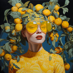 Girl in lemons 1 . Generative Ai.