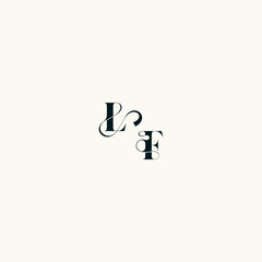 fancy curve logo FL wedding monogram elegant bold and hairline initial letter
