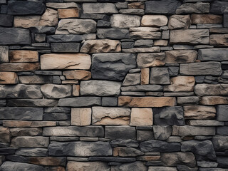 Obraz premium A stone wall image offers a classic, durable backdrop with varying shades of stone