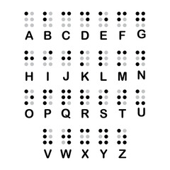 Symbols of the Writing System for the Visually Impaired. World Braille Day.