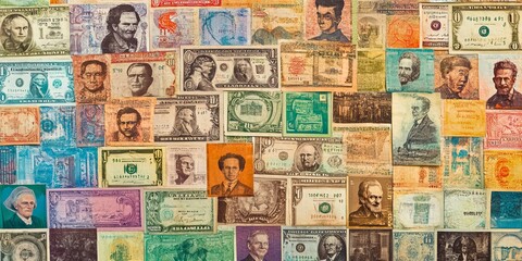 Background of Different Mexican Bills: Mexican Currency and Banknotes