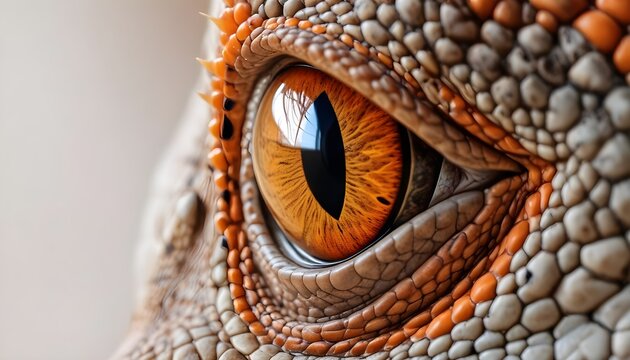 A reptile's eye, likely a lizard , with a large and vibrant eye