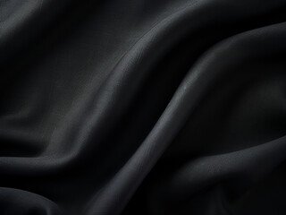 Fototapeta premium Abstract black natural linen fabric creating a textured space background