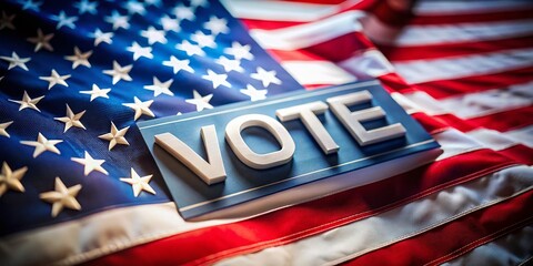 Vote Banner with Stars and Stripes: High-Resolution Stock Photo - Election Campaign Graphics