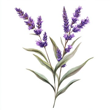 Elegant vervain illustration isolated on a clean white surface.
