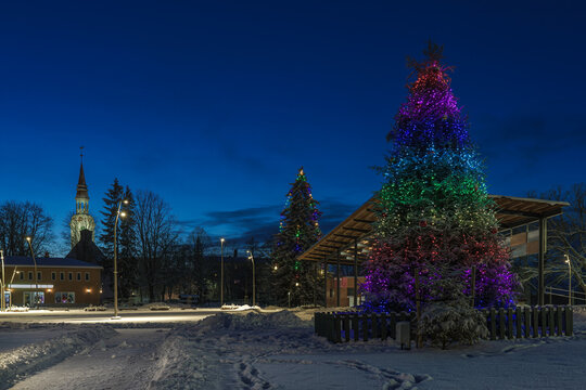 christmas tree in the city Valka