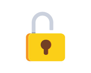 Unlock icon. Unlock padlock symbol of device security. Privacy symbol vector stock illustration. Round and square shape padlock.