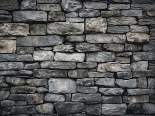 Fototapeta premium Closeup of a stone wall with detailed texture and natural weathering