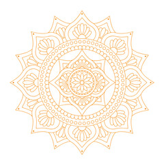 Print Blossom Mandala Shape. Circular pattern in form of mandala, tattoo, decoration. Decorative ornament in ethnic oriental style. 