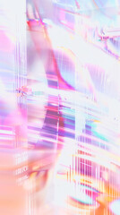 Vivid abstract digital art featuring glowing light patterns, colorful gradients, and geometric lines in shades of pink, blue, and orange.  
