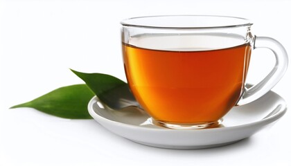 Cup of Tea with Steam on White Background