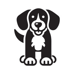 Black and White Cartoon Dog Illustration
