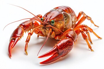Fresh River Crayfish Isolated on White Background - High Resolution Stock Photo