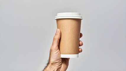 brown paper coffee cup mockup ready for your design