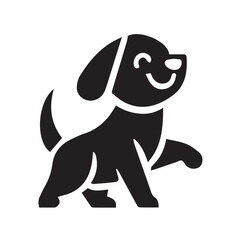 Obraz premium Black and White Cartoon Dog Illustration