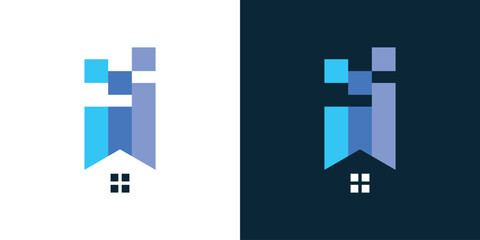 Fototapeta premium Simple house logo, roof logo with beautiful colors