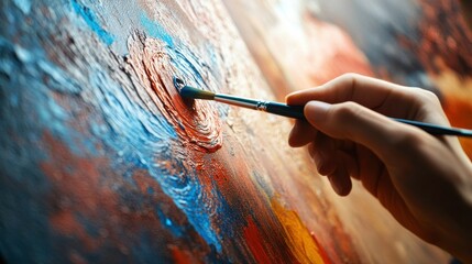 Abstract Painting with Calming Colors and Soft Lighting