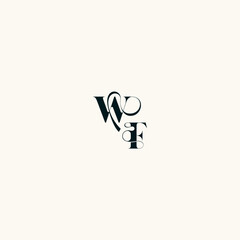 fancy curve logo FW wedding monogram elegant bold and hairline initial letter