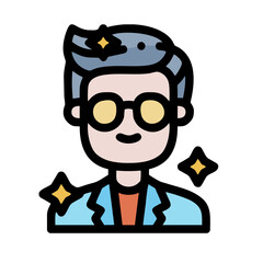 cartoon scientist