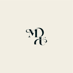 wedding monogram elegant UM bold and hairline initial letter fancy curve logo