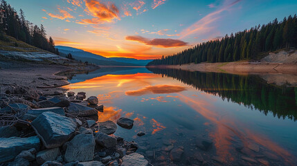 sunset in the mountains