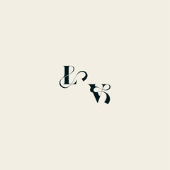 wedding monogram elegant VL bold and hairline initial letter fancy curve logo