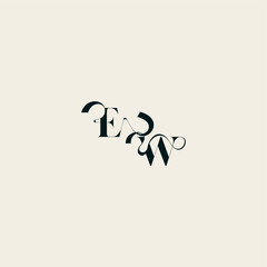 Obraz premium wedding monogram elegant WE bold and hairline initial letter fancy curve logo