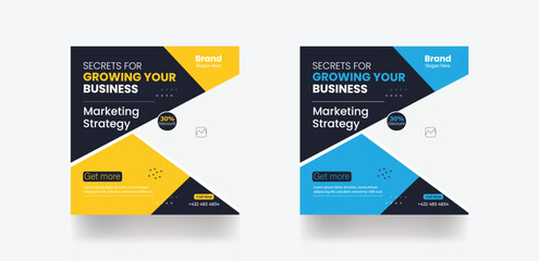 Secret for growing your business social media post design template