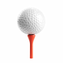 Golf ball and tee isolated on transparent background Generative Ai.