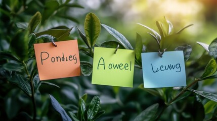 Colorful Sticky Notes with Positive Affirmations