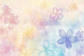 Fototapeta premium whimsical vector background with hand-drawn floral patterns in pastel colors