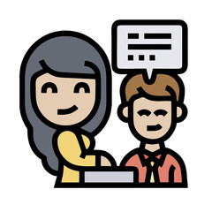 set of business people