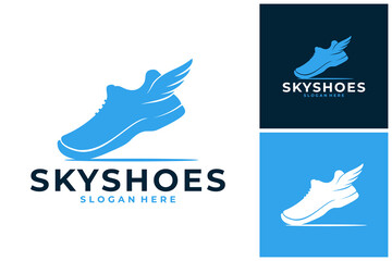 Obraz premium Sky Fly Shoes Sporty Logo Design