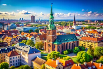 Obraz premium Grundtvig's Church Copenhagen Denmark Tilt-Shift Miniature Architecture Photography