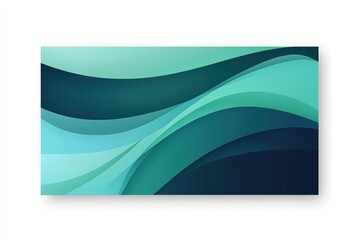 sleek vector banner with curved abstract shapes in shades of blue and green