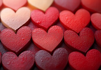 Obraz premium Valentine Day Group of Red Hearts