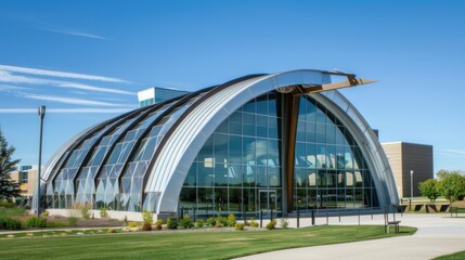Curved Metal Roofing in Building Structure